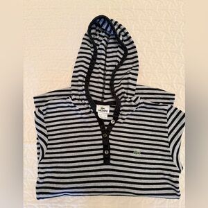 Lacoste Black and Gray Striped Sweater